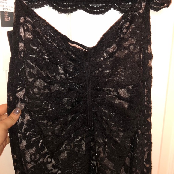 2 Piece Black Lace Mermaid Prom Dress - Picture 6 of 8